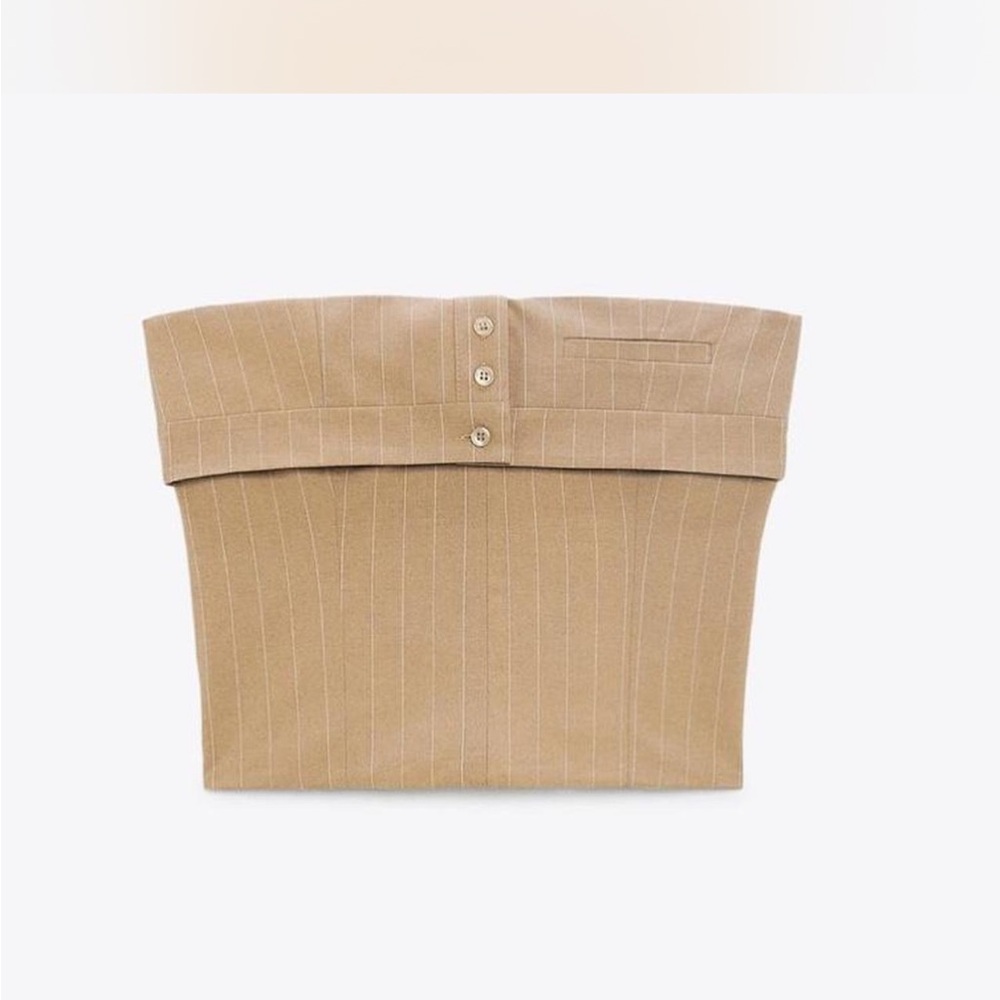 Commense Strapless Pin Stripe Top